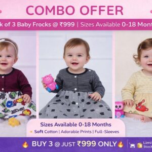 pack of 3 baby frocks